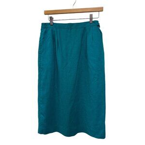 Pendleton Country Sophisticates Vintage 90's Teal Tweed Pencil Skirt